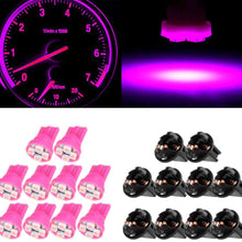 cciyu T10 194 168 Instrument Gauge Panel LED Light Bulb Pink 4-3528-SMD With Twist Lock Sockets,10Pack
