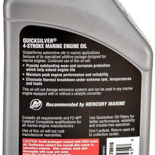 Quicksilver 8M0078616 4-Stroke Marine Engine Oil – for Outboard, Sterndrive & Inboard Engines – SAE 10W-30 Mineral – 1 Quart