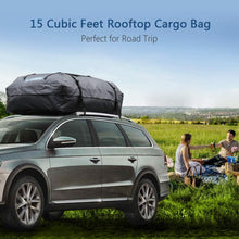 Tchipie Car Rooftop Cargo Carrier Bag, SUV Roof Top Luggage Carrier, Fit for All Vechicles with/Without Rack, Upgraded Waterproof Zipper, Anti-Tear Coated PVC, 15 Cubic Feet