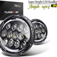 TURBO SII 7 Inch 78W LED Headlights Fit 1997-2018 Jeep Wrangler TJ JK with Hi/Lo Beam, DRL and Amber Turn Signals Round Headlamps (Pair)