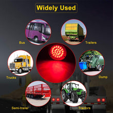 LIMICAR 4" Round LED Trailer Tail Light 2PCS 24 LED Stop Turn Signal Brake Marker Running Lights w/Chrome Bezels for Trucks Trailer RV Boat Waterproof