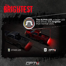 OPT7 60" Redline Triple LED Tailgate Light Bar w/Sequential RED Turn Signal - 1,200 LED Solid Beam - Weatherproof No Drill Install - Full Function Reverse Brake Running 2yr Warranty