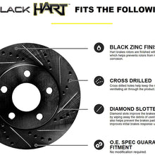 Hart Brakes Black Front Drill Slot Rotors Kit + Ceramic Brake pads BHCF.76045.02