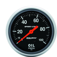 Auto Meter 3421 Sport-Comp Mechanical Oil Pressure Gauge Regular, 2-5/8" (66.7mm)