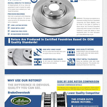 Callahan CRK02869 FRONT 256mm + REAR 262mm Premium OE 4 Lug [4] Rotors + Ceramic Brake Pads + Hardware