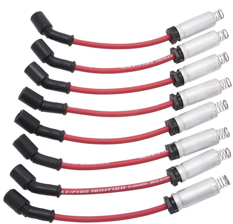 Edelbrock 22716 Ultra Spark 50 Plug Wire Set w/Metal Sleeves 50 ohms Of Resistance Per Foot High Performance Ultra Spark 50 Plug Wire Set