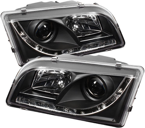 Spyder 5030351 Volvo S40 97-03 Projector Headlights - DRL - Black - High H1 (Included) - Low H1 (Included)