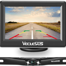 VECLESUS VM1 Backup Camera Kit, Car Licence Plate Backup Camera with 4.3” LCD Car Monitor, Night Vision, Waterproof, Easy to Install, Wired Rear View Camera for Car Sedan SUV Pickup Truck Minivan