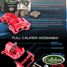 Callahan CCK11928 [2] FRONT Performance Loaded Powder Coated Red Caliper Assembly + Quiet Low Dust Ceramic Brake Pads