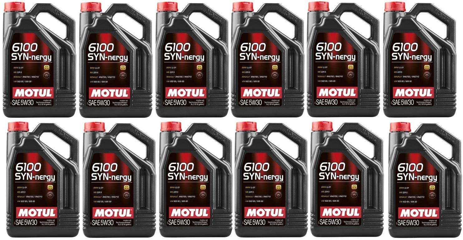 Motul 107972 Set of 12 6100 SYN-nergy 5W-30 Motor Oil 5-Liter Bottles