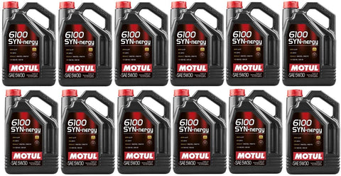 Motul 107972 Set of 12 6100 SYN-nergy 5W-30 Motor Oil 5-Liter Bottles