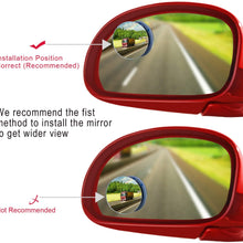 Kribin 4 Pack Blind Spot Mirror, 2" Round HD Glass Frameless Convex Rear View Blind Spot Mirror Stick On with 360° Rotation Adjustable for SUV Car Auto