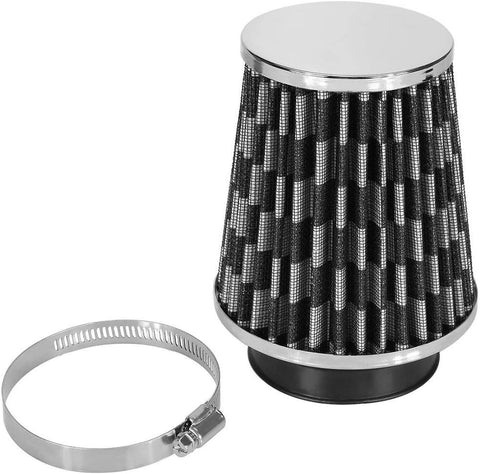 Air Filter, Car High Flow Cold Air Filter Intake Induction Kit High Power Mesh Cone(Black)