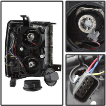 ACANII - For Black 2014-2015 Chevy Silverado 1500 LED DRL [Light Tube] Projector Headlights Driver + Passenger Side