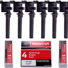 Motorcraft Spark Plugs SP493 AGSF32PM Platinum and MAS Ignition Coils compatible with Ford Mazda Tribute Mercury 3.0 V6 DG513 DG500 FD502(pack of 6)