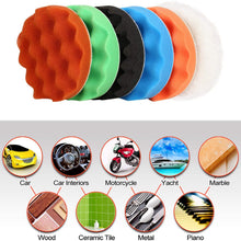 Polishing Pads, ZFE 6Pcs 6"(150mm) Waffle Foam Buffing Pads Polishing Pads Wool Pad Kit for RO/DA Car Polisher Detail Polishing