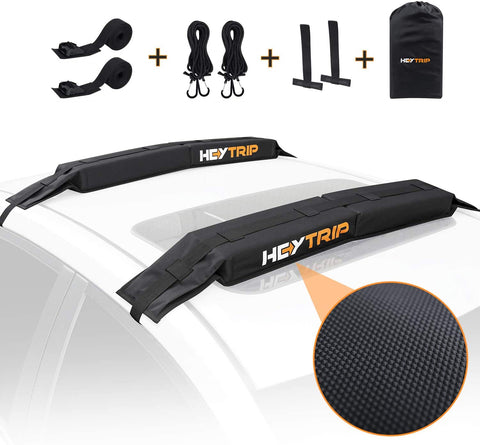 HEYTRIP Universal Soft Roof Rack Pads for Kayak /Surfboard /SUP /Canoe with 15FT Tie-Down Straps and Storage Bag