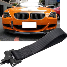 Xotic Tech Black JDM Sporty Tow Hook Adapter with Towing Strap for BMW 1 3 5 6 Series X5 X6, Fit Mini Cooper