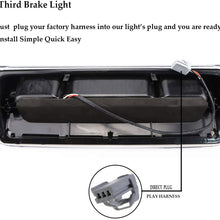 Replacement for Ford F-150 2004-2008 Explorer Sport Trac 2007-2010 Lincoln Mark LT 2006-2008 High Mount LED 3rd Tail Brake/Cargo Light (Black+Clear LEDs)