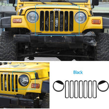 Bestmotoring Jeep TJ ABS Car Front Center Grille Insert Covers, Car Grille Guards Decorative Cover for Jeep Wrangler TJ 1997-2006