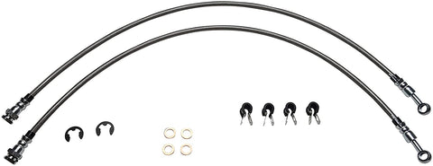 QSA Extended Stainless Steel FRONT Brake Lines (1 SET = 2 lines). Compatible with Chevrolet GMC C1500 C2500 C3500 2WD (DOT Compliant)