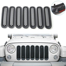 RT-TCZ Upgrade Version Clip-on Grille Front Mesh Grille Inserts for Jeep Wrangler 2007-2015 (Chrome)