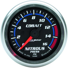 Auto Meter 6174 Cobalt 2-1/16" 0-1600 PSI Full Sweep Electric Nitrous Pressure Gauge