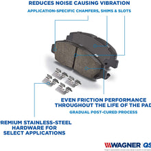 Wagner QuickStop ZD1184 Ceramic Disc Pad Set Includes Pad Installation Hardware, Front