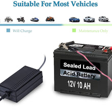 12V to 14.8V Automatic Lead Acid Battery Charger/Maintainer, 1.2A Trickle Charger for car, Truck, Boat, Motorcycle, RV, Lawn Tractor