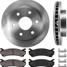 CRK11705 FRONT 305mm Premium OE 6 Lug [2] Brake Disc Rotors + Ceramic Brake Pads + Clips [ fit Cadillac Chevrolet GMC ]