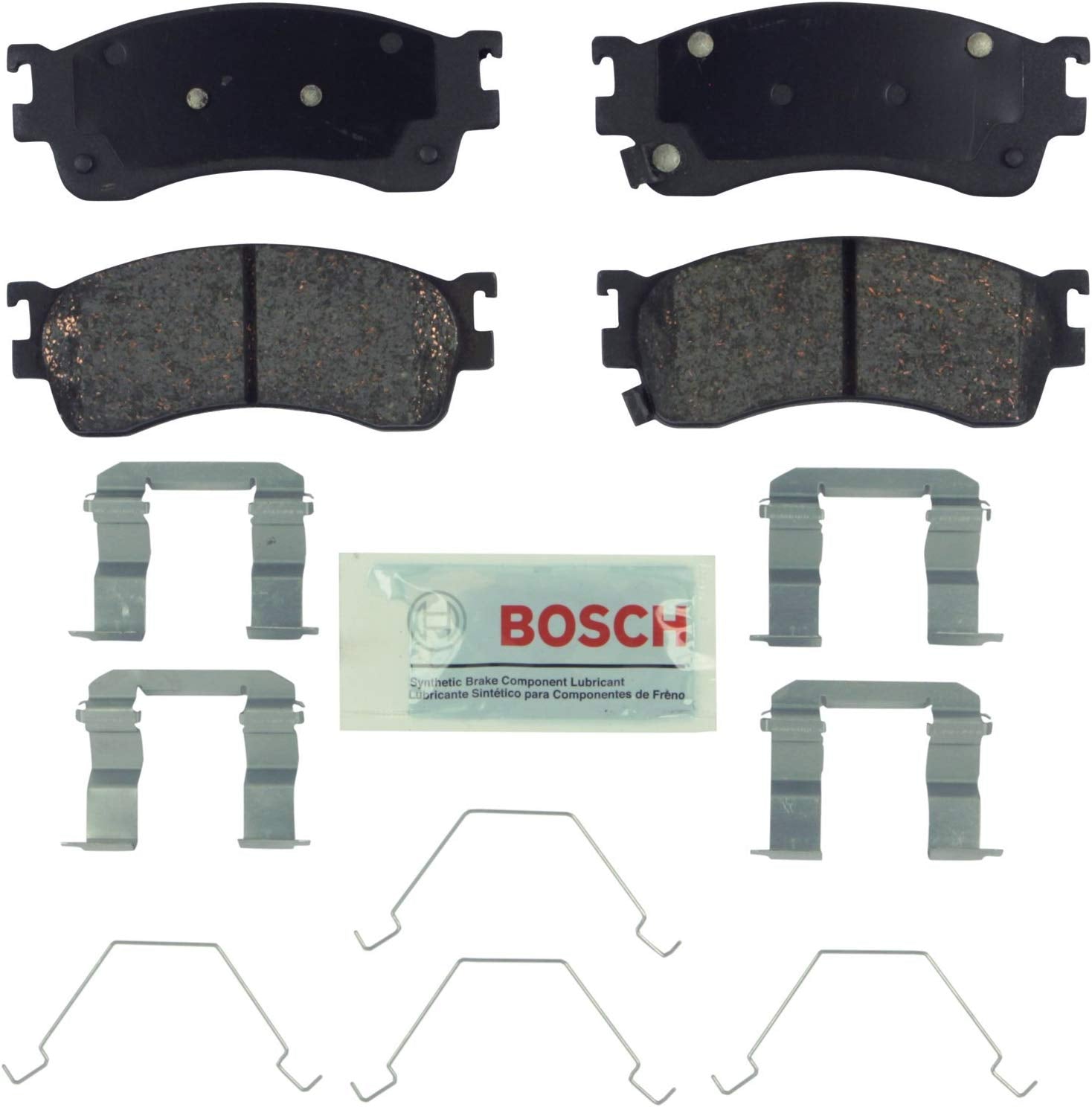 Bosch BE893H Blue Disc Brake Pad Set with Hardware for 2001-03 Mazda Protégé Vehicles - FRONT