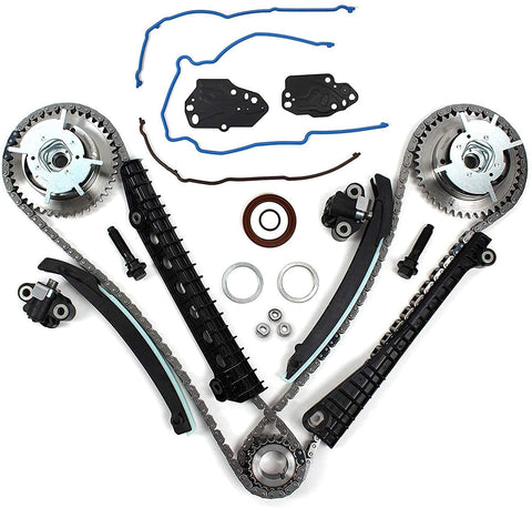 Camshaft Drive Variable Camshaft Timing Repair Kit with Phasers, Sprockets, Tensioners, Guides, Chains For Ford Expedition F150 F250 F350 Super Duty Lincoln Mark LT Navigator 5.4L 3V Triton 2004-2013