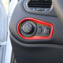 for Jeep Renegade 2015-2020 Head Light Control Switch Trim Interior Accessories, ABS Red 1PC