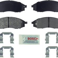 Bosch BE830H Blue Disc Brake Pad Set with Hardware for Nissan: 2003-04 Frontier and 2000-04 Xterra - FRONT