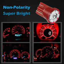 Partsam T10 194 LED Light Bulb 168 LED Bulbs Instrument Panel Gauge Cluster Dashboard LED Light Bulbs No-Polarity 2825 Dome Map Lights - 8Pack Red