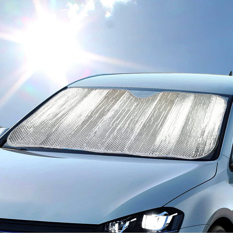 Double Bubble Front Windshield Shade Window Shade- Accordion Folding Auto Sunshade for Car Truck SUV-Blocks UV Rays Sun Visor Protector-Keeps Your Vehicle Cool