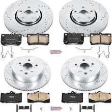 Power Stop K4070 Front & Rear Brake Kit with Drilled/Slotted Brake Rotors and Z23 Evolution Ceramic Brake Pads