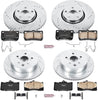 Power Stop K4070 Front & Rear Brake Kit with Drilled/Slotted Brake Rotors and Z23 Evolution Ceramic Brake Pads