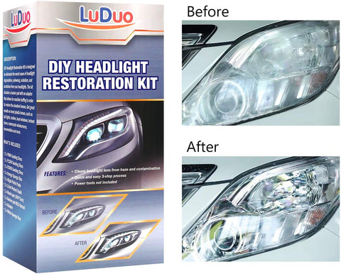 Headlight Restoration Polishing kit, Headlamp Brightener, LuDuo