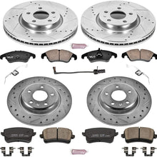 Power Stop K6134 Front & Rear Brake Kit with Drilled/Slotted Brake Rotors and Z23 Evolution Ceramic Brake Pads