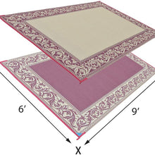 Stylish Camping 6-Feet x 9-Feet Reversible Outdoor RV Mat, Burgundy/Beige Patio Mat RD5, 6 feet X 9 feet