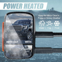 Pair Black Power Heated Glass Smoked LED Signal Light Side Towing Mirrors Replacement for Silverado/Sierra 03-07