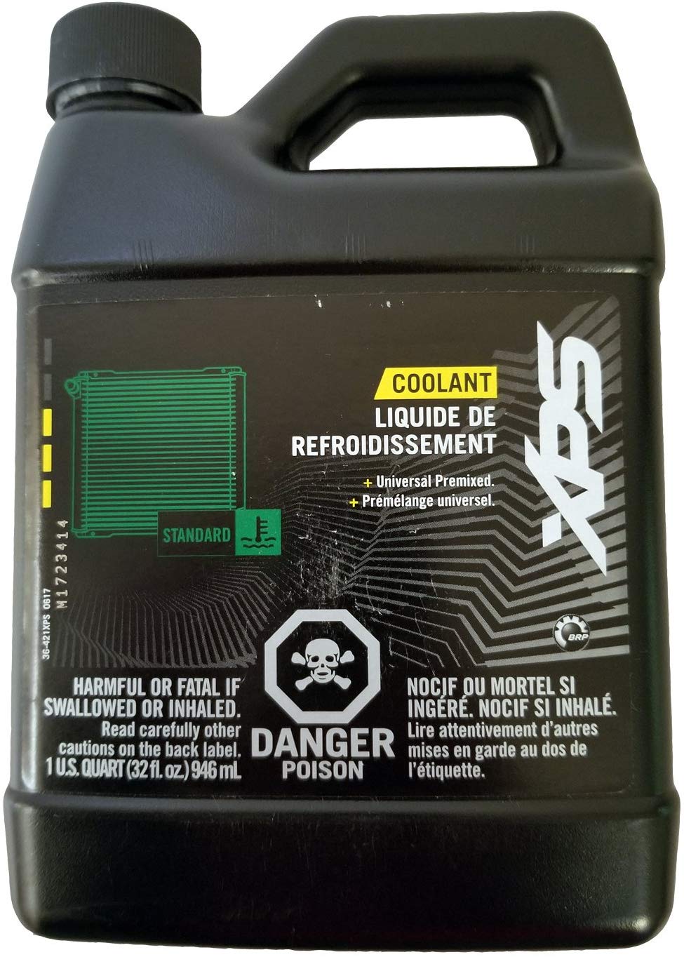 BRP Ski-Doo Can-Am XPS New OEM Pre-Mix Antifreeze/Coolant Quart, Green, 779149