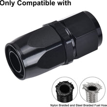EVIL ENERGY 6AN Straight Swivel Hose End Fitting for Braided Fuel Line Aluminum Black 2PCS
