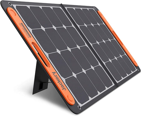 Jackery SolarSaga 100W Portable Solar Panel for Explorer 160/240/500/1000 Power Station, Foldable US Solar Cell Solar Charger with USB Outputs for Phones (Can't Charge Explorer 440/ PowerPro)