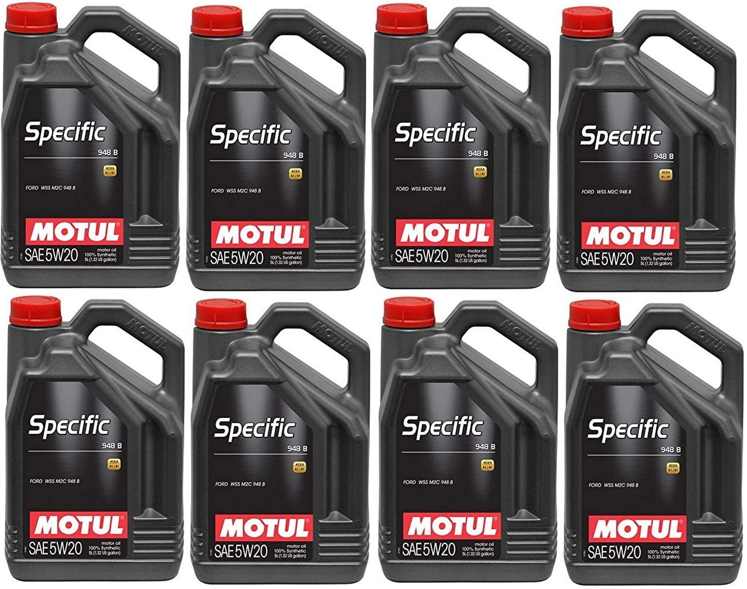 Motul 106352 Set of 8 Specific 948 B 5W-20 Motor Oil 5-Liter Bottles