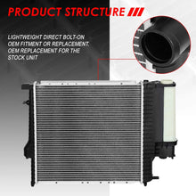 1295 Factory Style Aluminum Cooling Radiator Replacement for 91-99 318I/318TI/318IS/Z3 1.8L/1.9L AT/MT