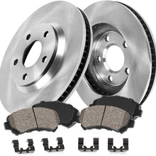 CRK13479 FRONT 290 mm Premium OE 5 Lug [2] Brake Disc Rotors + [4] Ceramic Brake Pads + Hardware