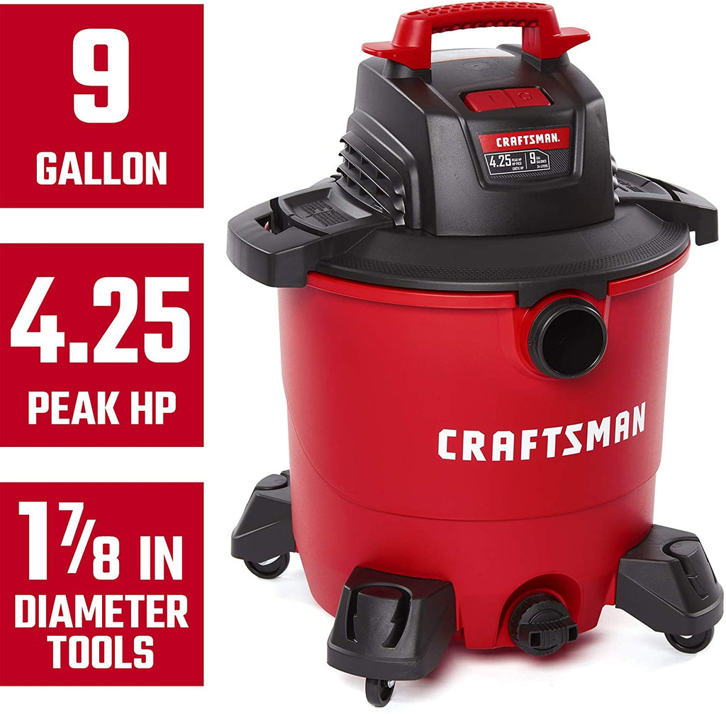 CRAFTSMAN CMXEVBE17590 9 Gallon 4.25 Peak HP Wet/Dry Vac, Portable Sho ...