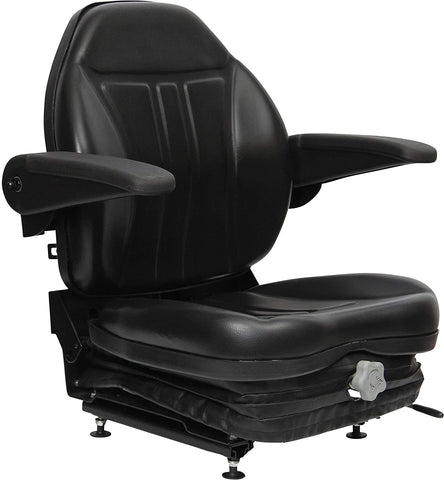 Black Talon Highback Suspension Seat with Folding Armrests - Black, Model Number 36O0OBK02UN